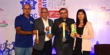 Hyderabad Runners Society unveils Finishers Medal of NMDC Hyderabad Marathon 2022