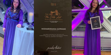 Social Activist and Philanthropist Nidarshana Gowani honored as Top 50 Influential Indians across the World at Iconic London Bridge