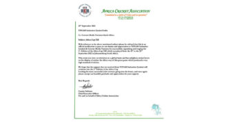 African Cricket Association lauds Toyam Industries Ltd efforts in concluding Africa Cup T20
