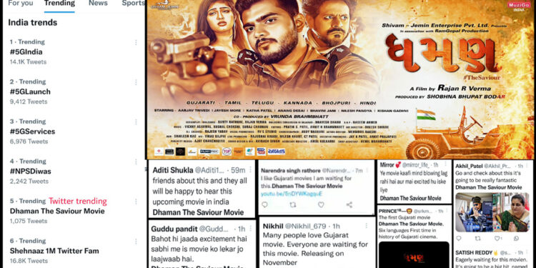 Producer Shobhna Bhupat Bodar & Director Rajan R Verma trend on Twitter for Dhaman the Saviour Movie-World Media Network